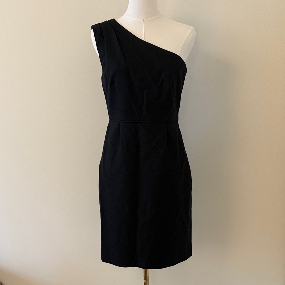 J. Crew Elegant Black One-Shoulder Dress